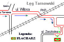 Mapa przejazdu z Tarnowa do Zakadu Blacharskiego